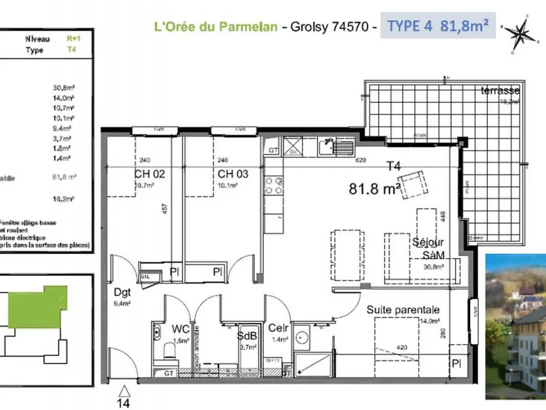 Vente appartement 4 pièces 81,8 m2