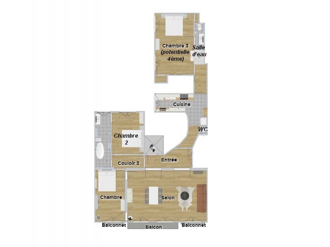 Vente appartement 5 pièces 122,6 m2