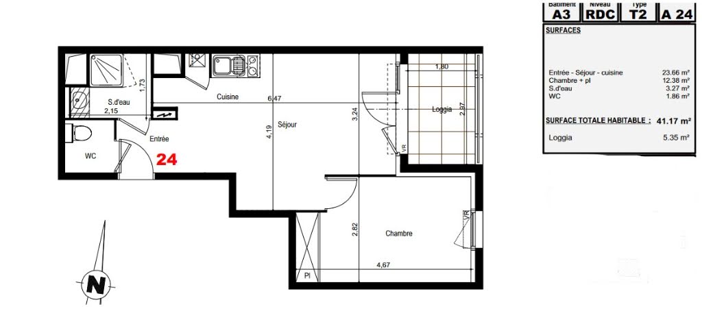 Vente appartement 2 pièces 46,7 m2
