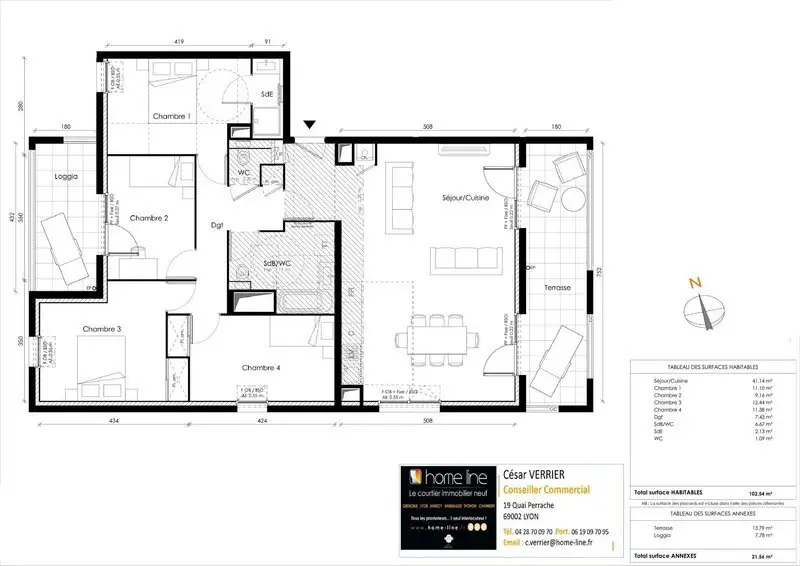 Vente appartement 5 pièces 102 m2