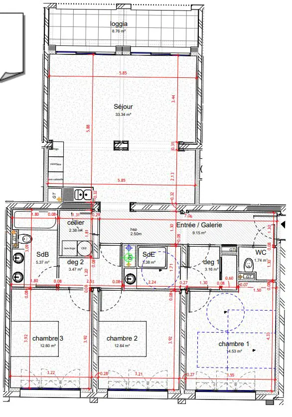 Vente appartement 5 pièces 101,76 m2