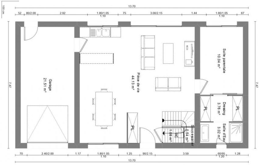Vente maison 4 pièces 100 m2