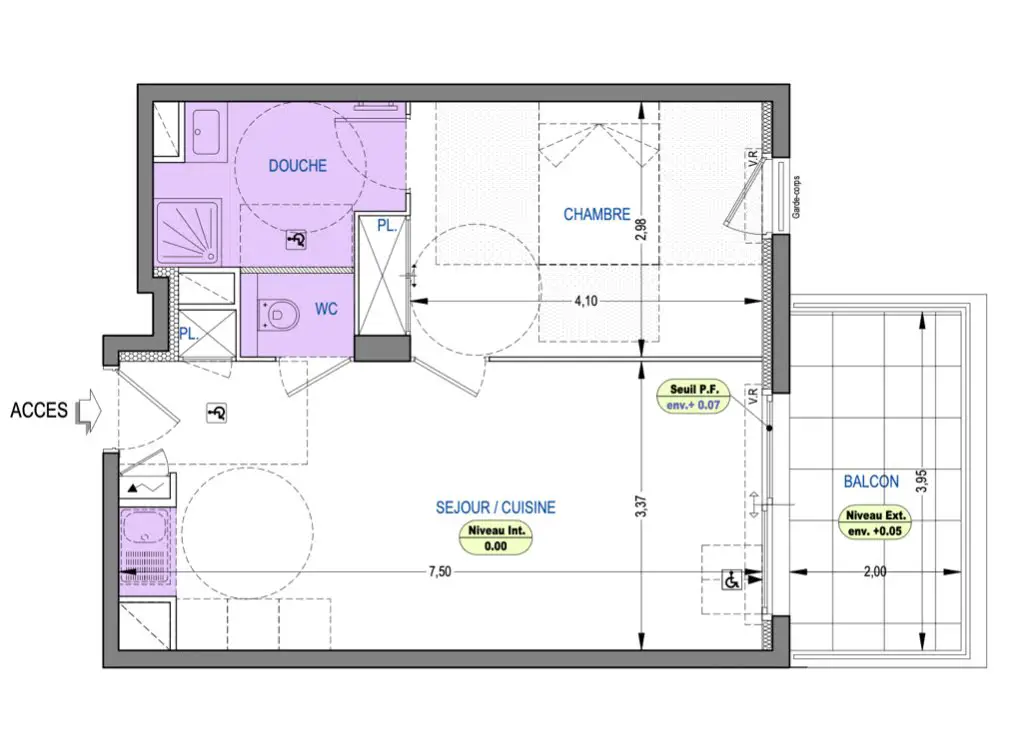 Vente appartement 2 pièces 44,3 m2