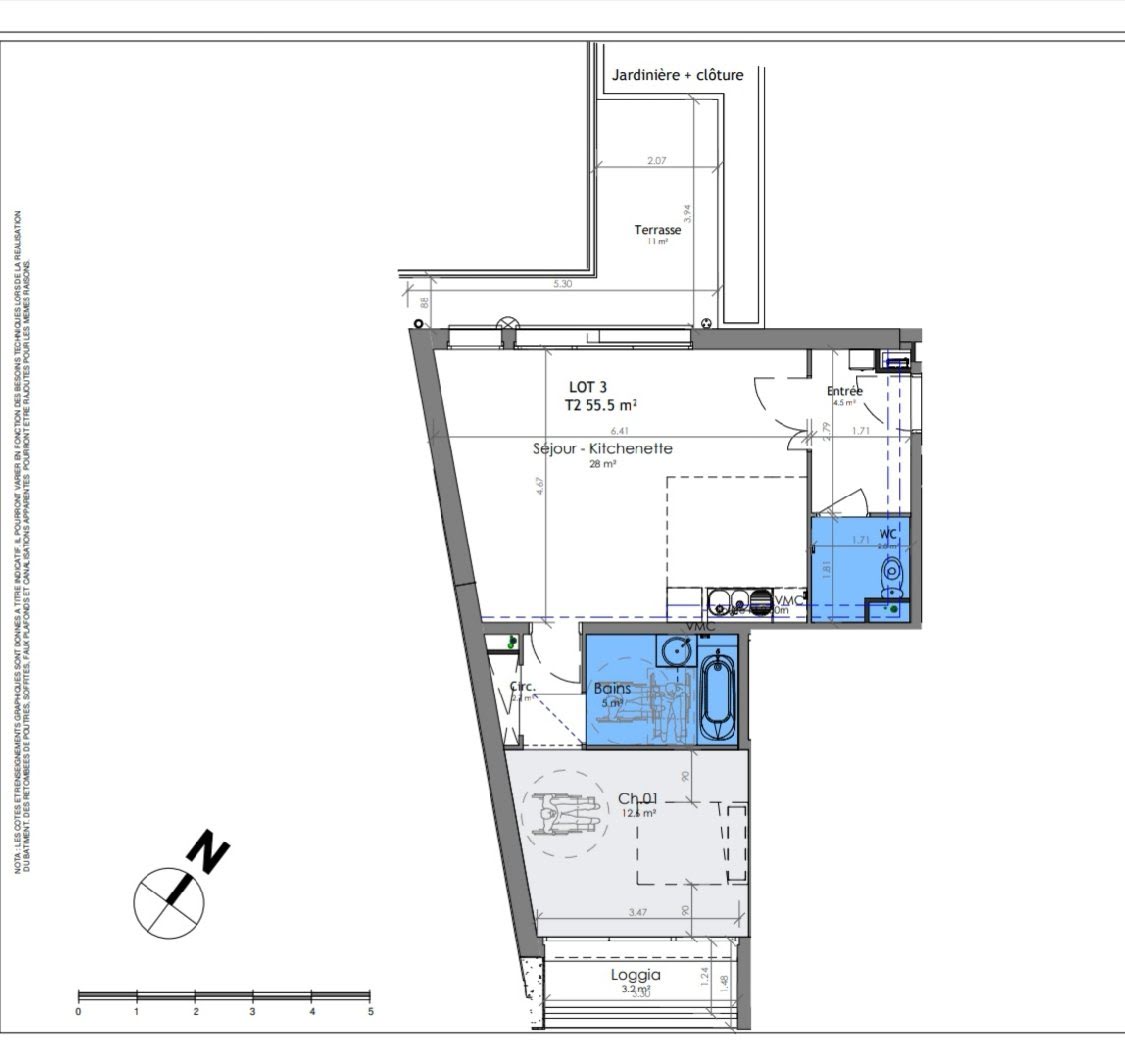 Vente appartement 2 pièces 55,5 m2