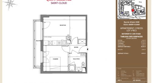 Location appartement 2 pièces 40,51 m2