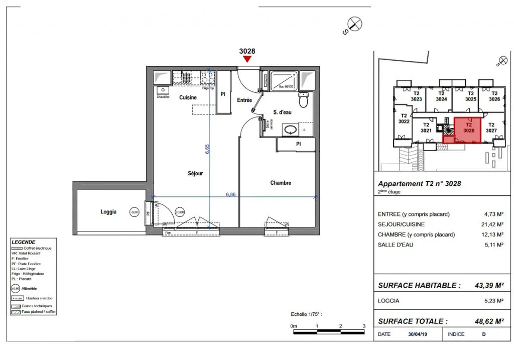 Vente appartement 2 pièces 43,39 m2