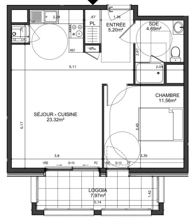 Vente appartement 2 pièces 44,77 m2