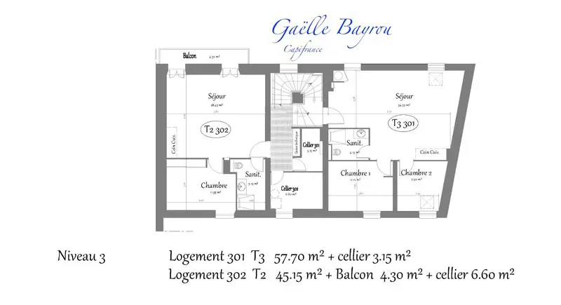 Vente appartement 2 pièces 56 m2