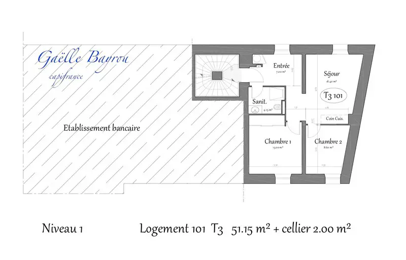 Vente appartement 3 pièces 51 m2
