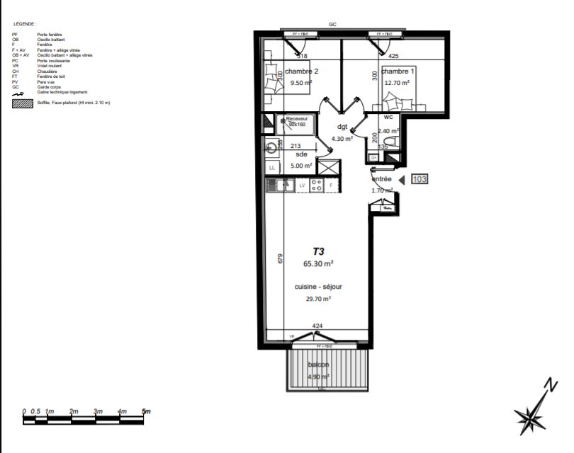 Vente appartement 3 pièces 65,3 m2