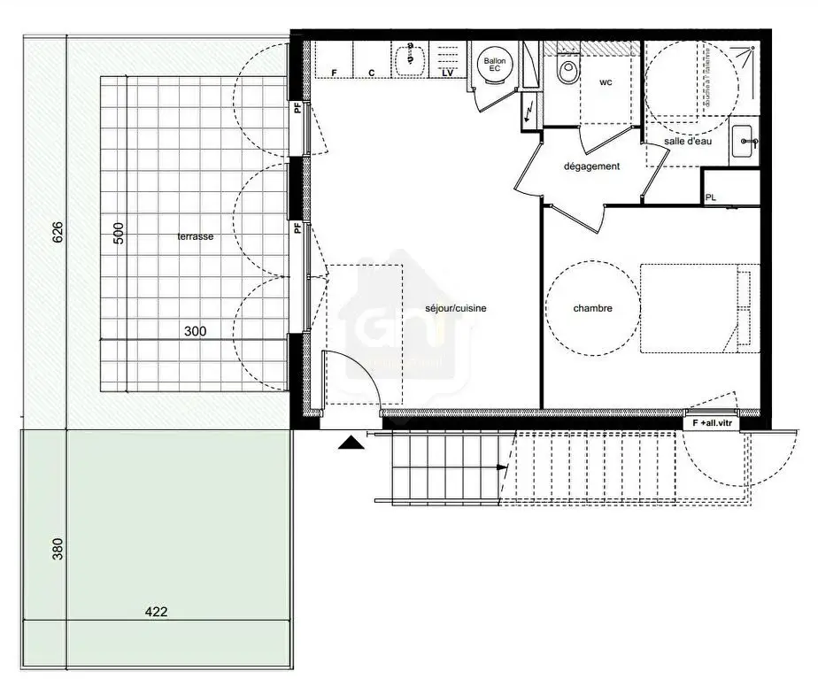 Vente appartement 2 pièces 40,35 m2