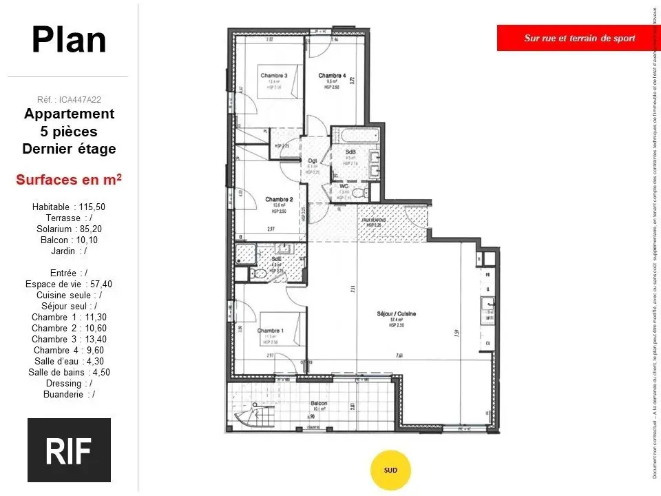 Vente appartement 5 pièces 115 m2