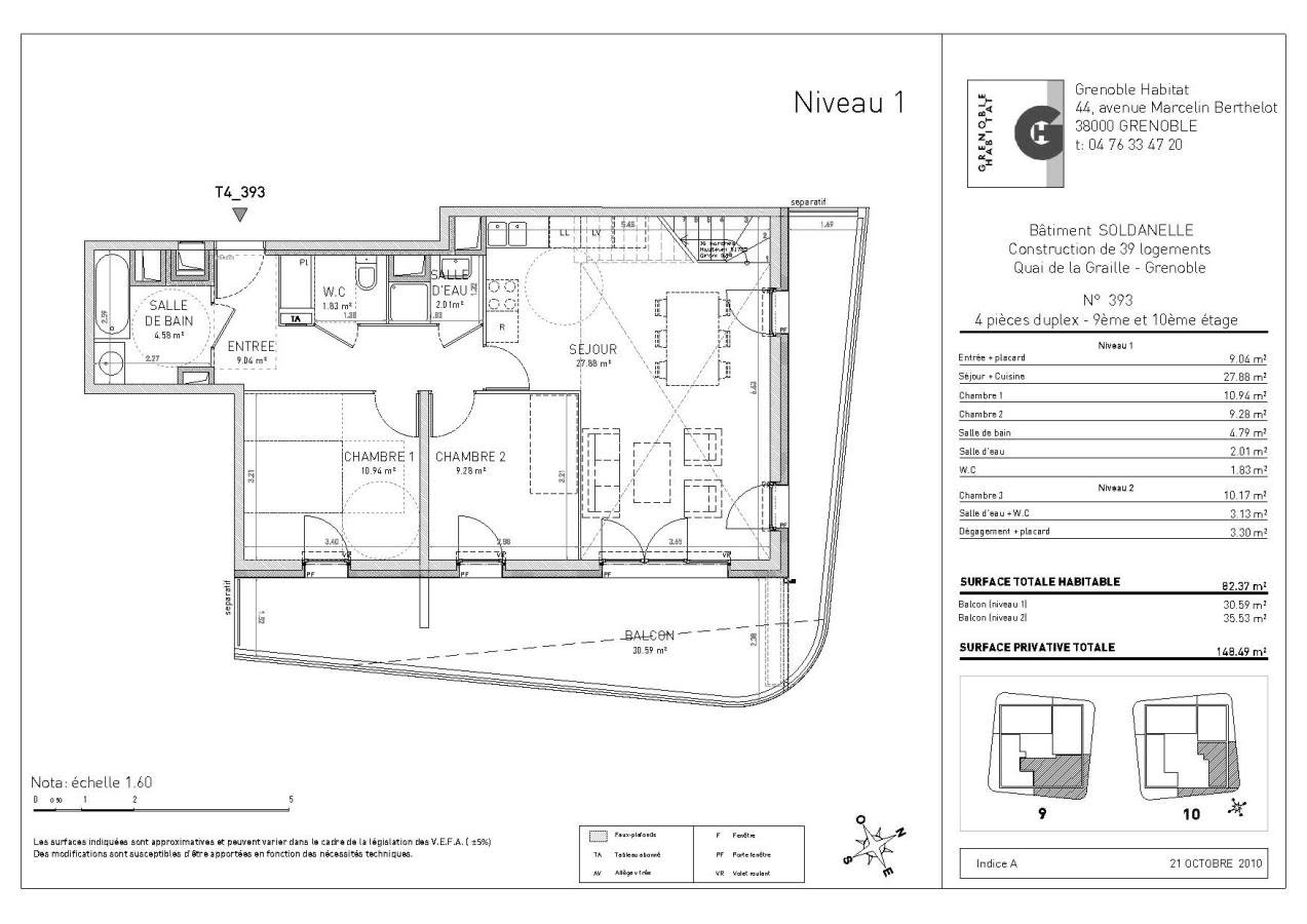 Location appartement 4 pièces 82 m2