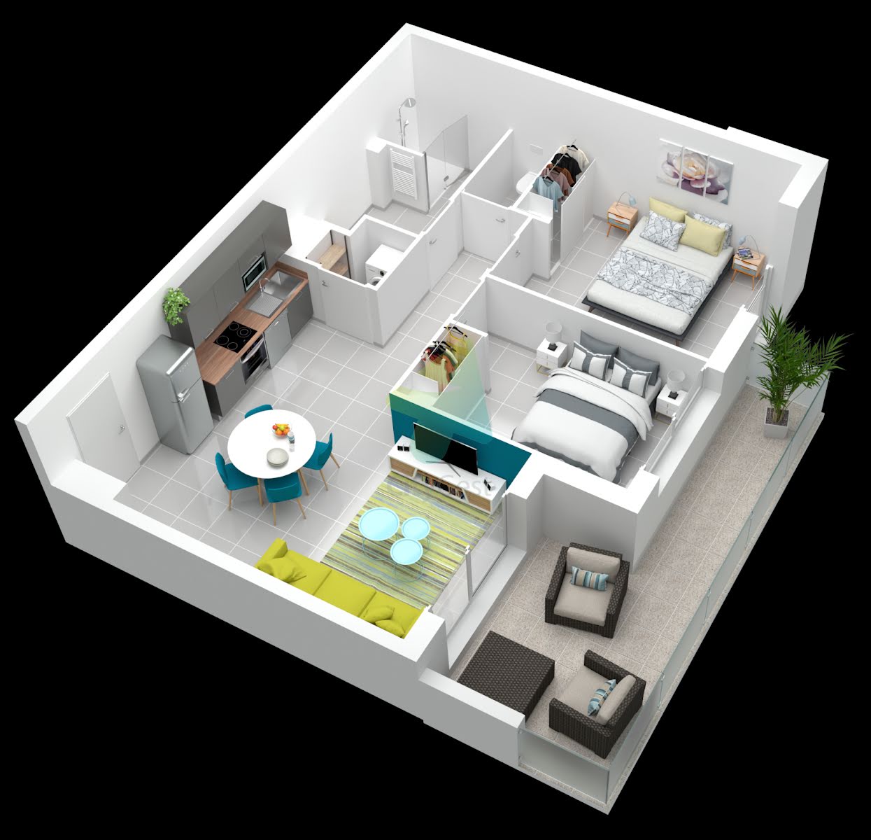 Vente appartement 3 pièces 56 m2