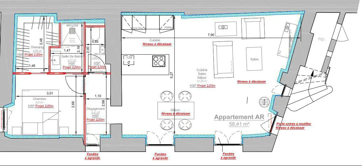 Vente appartement 2 pièces 58 m2
