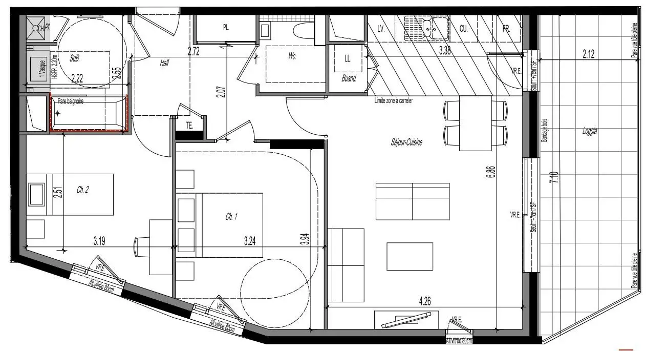 Vente appartement 3 pièces 66,05 m2