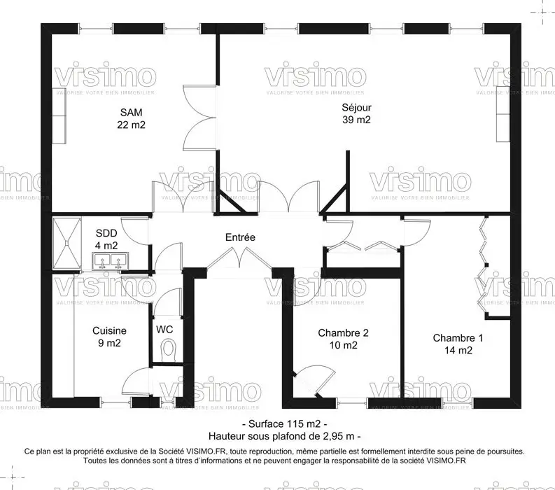 Location appartement 5 pièces 115 m2