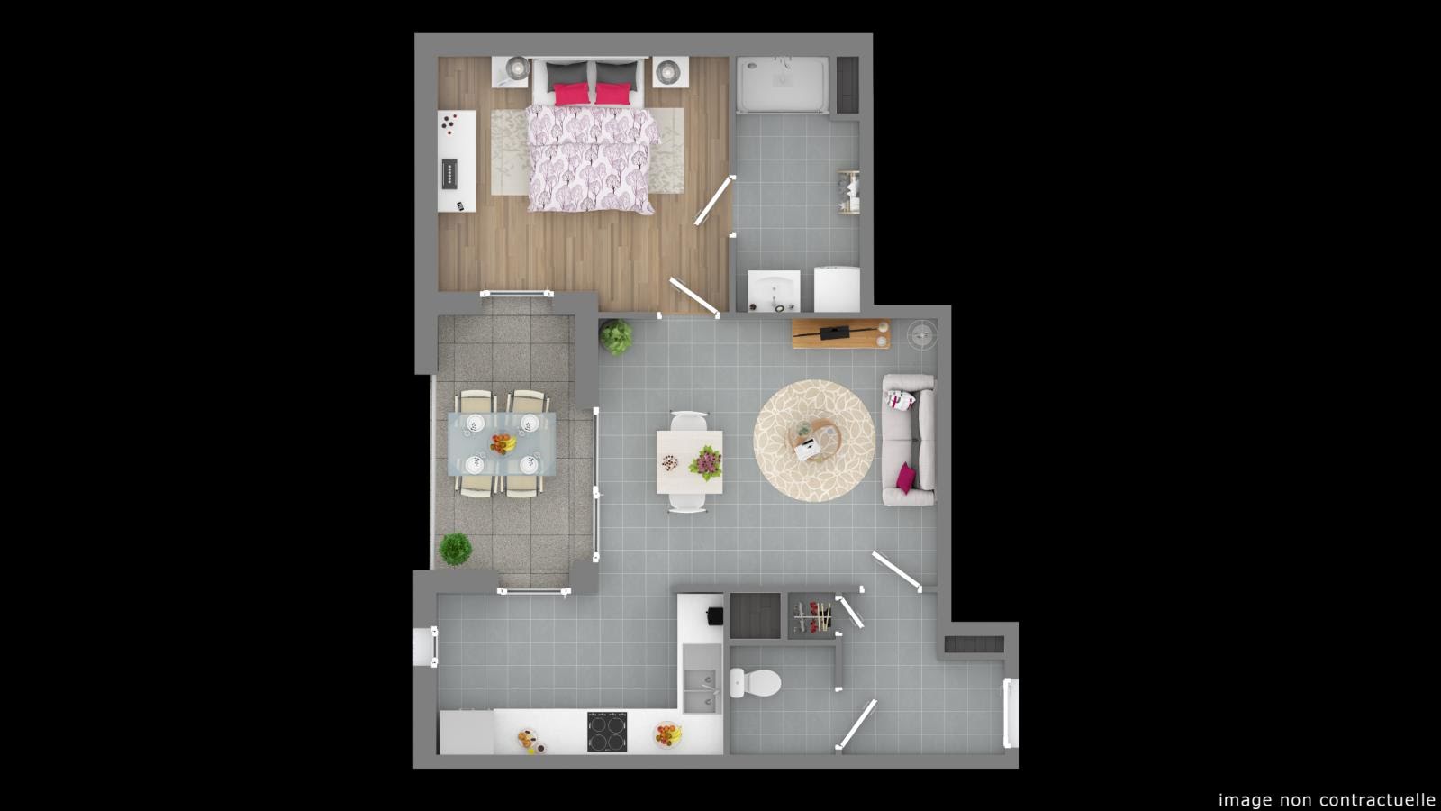 Location appartement 2 pièces 48 m2