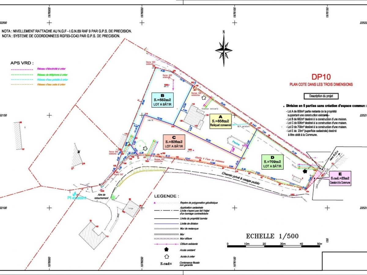 Vente terrain 826 m2