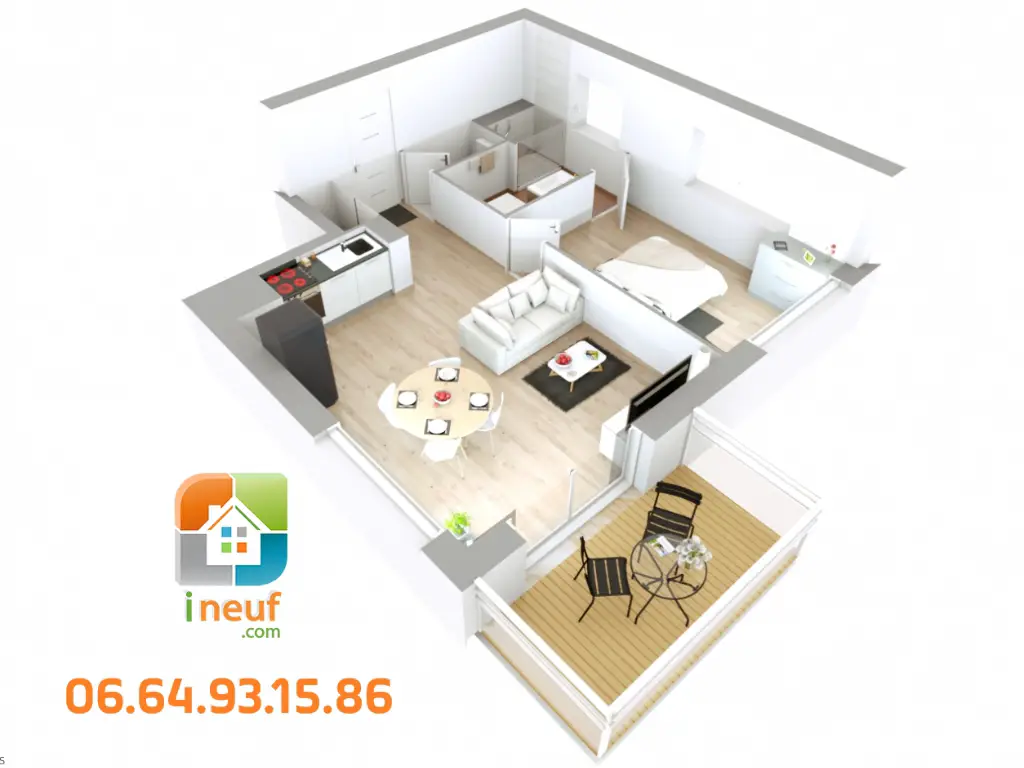 Vente appartement 2 pièces 44,38 m2