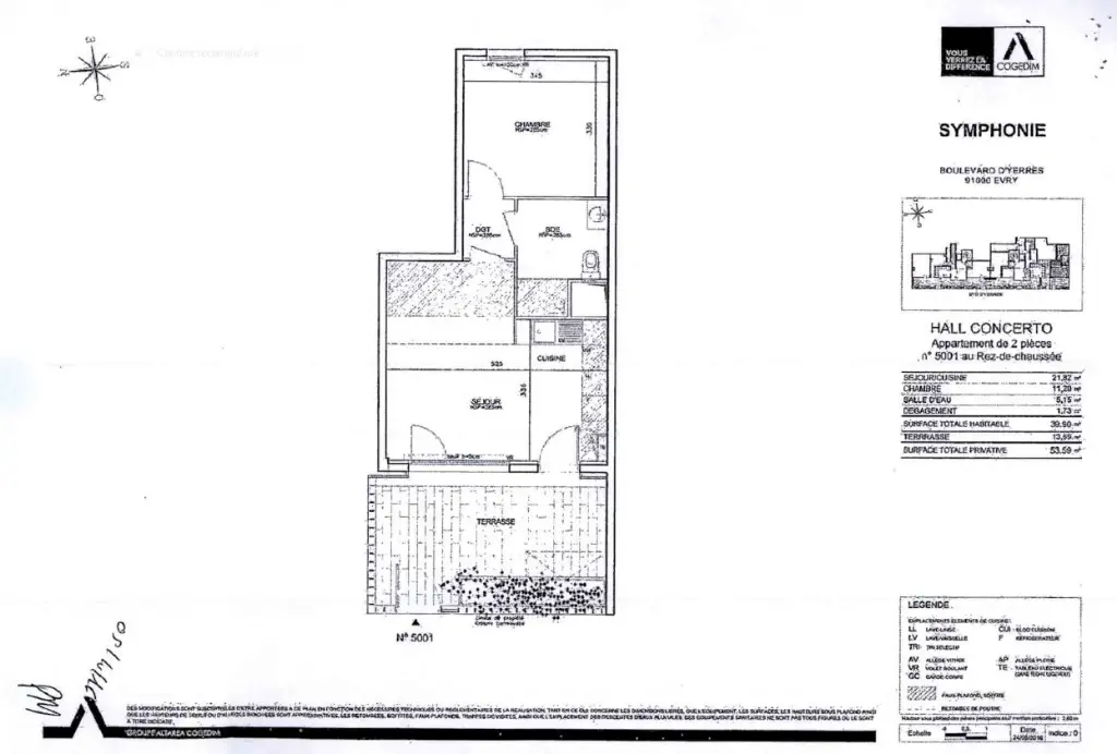 Location appartement 2 pièces 39,9 m2
