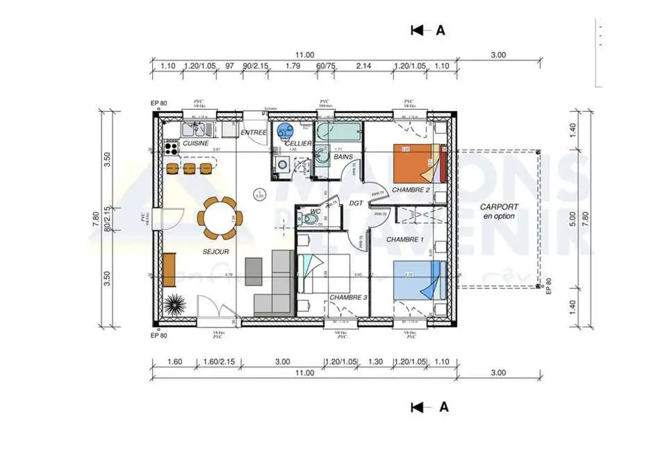 Vente maison 3 pièces 70 m2
