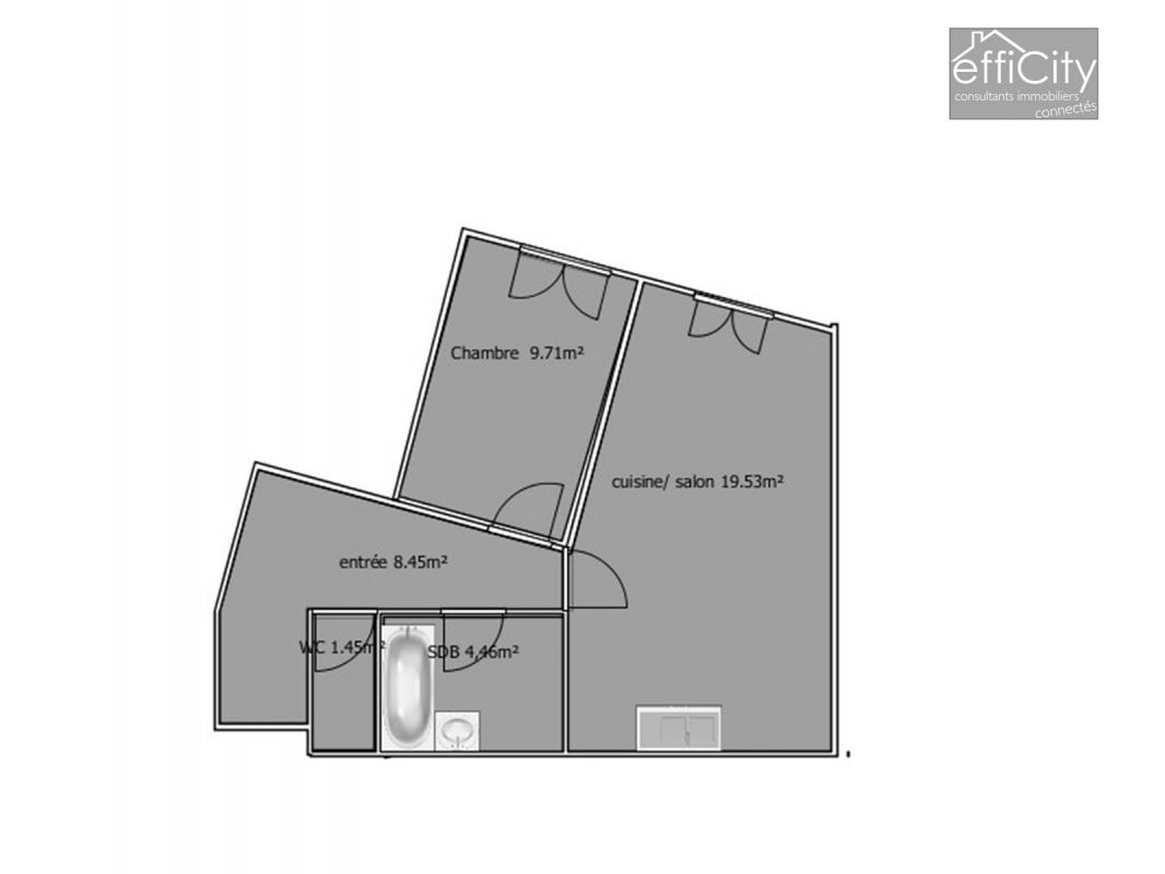 Vente appartement 2 pièces 44,18 m2