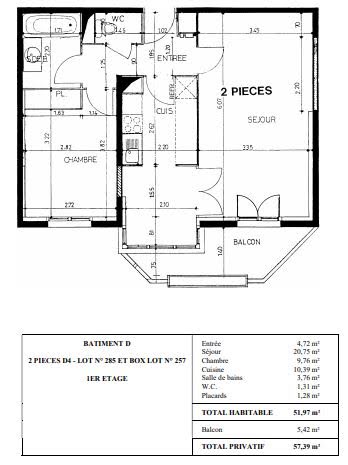 Location appartement meublé 2 pièces 52 m2