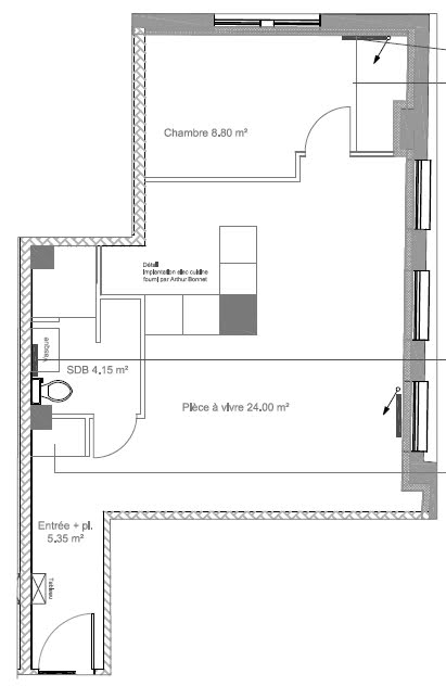 Location appartement 2 pièces 43 m2