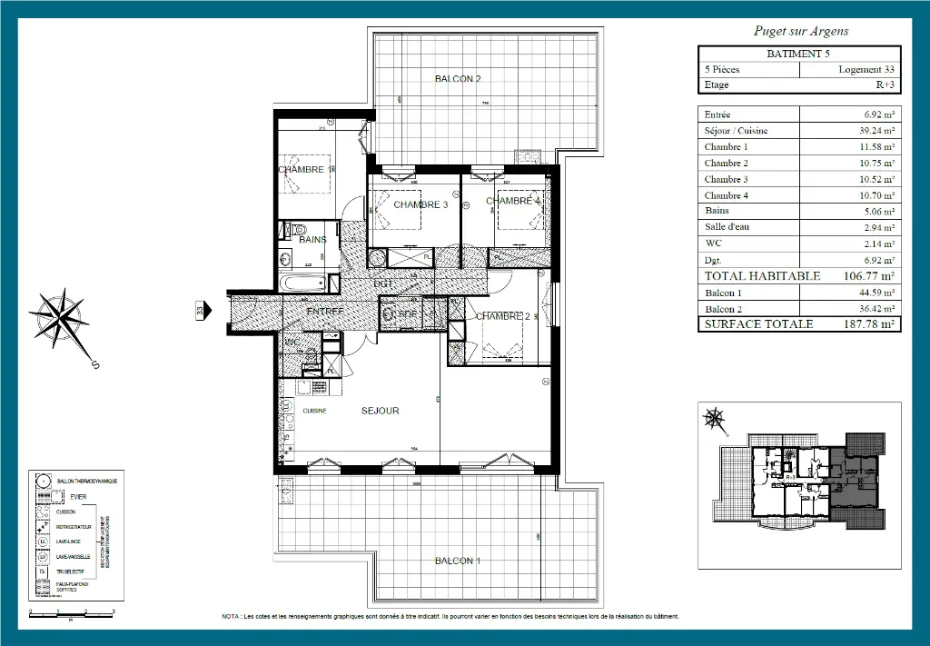 Vente appartement 5 pièces 106,77 m2