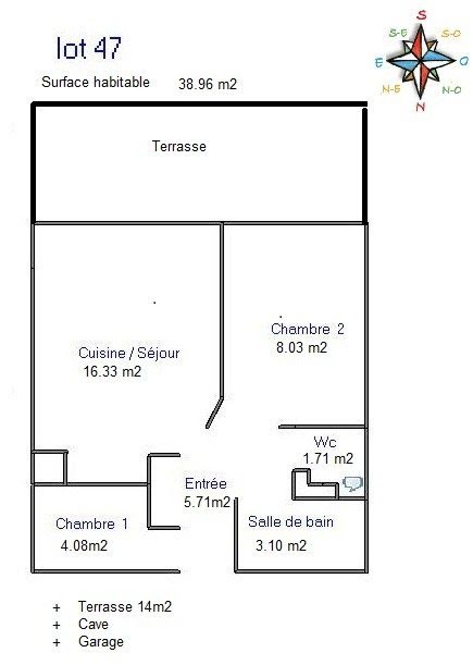 Vente appartement 3 pièces 38 m2