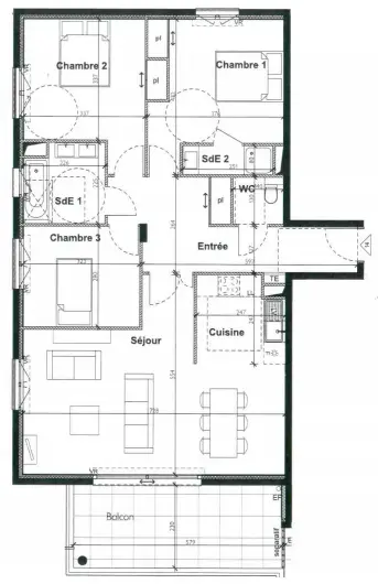 Vente appartement 4 pièces 91 m2