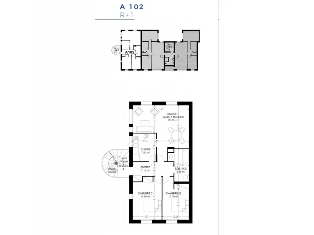 Vente appartement 3 pièces 71,1 m2
