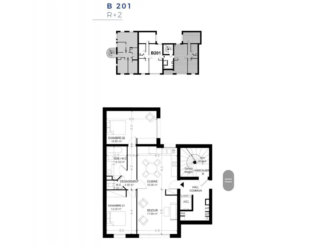 Vente appartement 3 pièces 76,95 m2