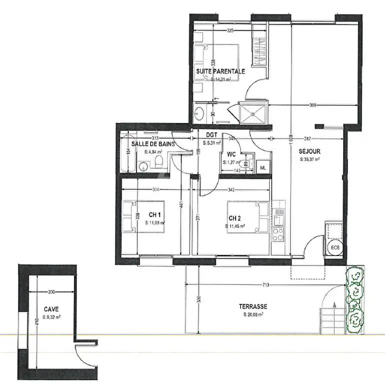 Vente appartement 4 pièces 83,54 m2