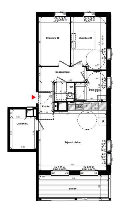 Vente appartement 3 pièces 68,7 m2