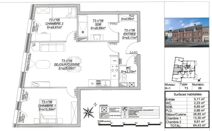 Vente appartement 3 pièces 64,43 m2