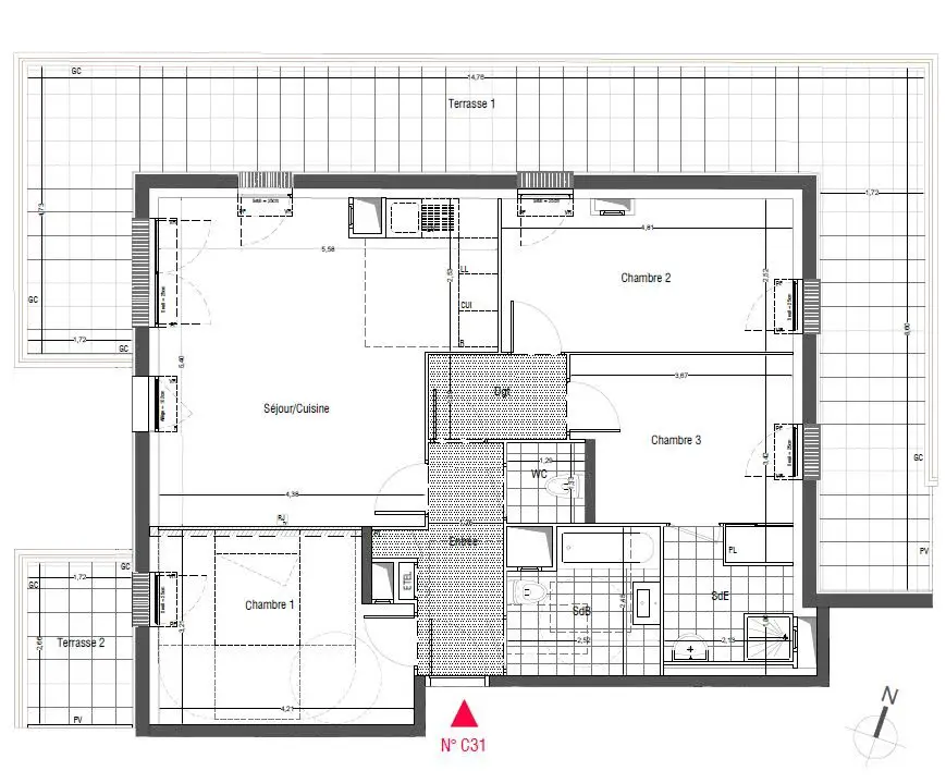 Vente appartement 4 pièces 82 m2