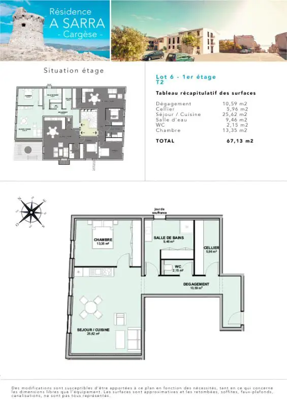 Vente appartement 2 pièces 67 m2