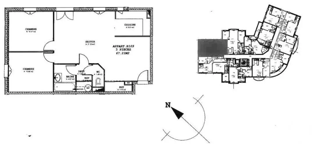 Location appartement 3 pièces 68,33 m2