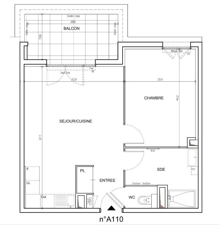 Location appartement 2 pièces 45,94 m2
