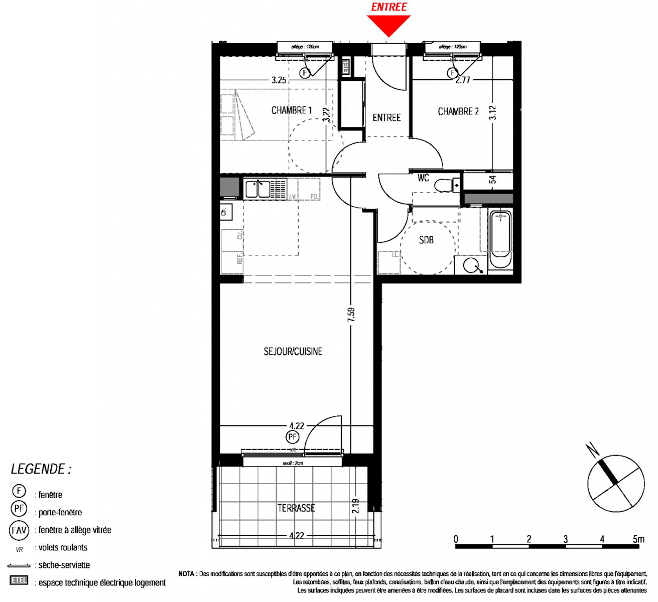Vente appartement 3 pièces 65,75 m2