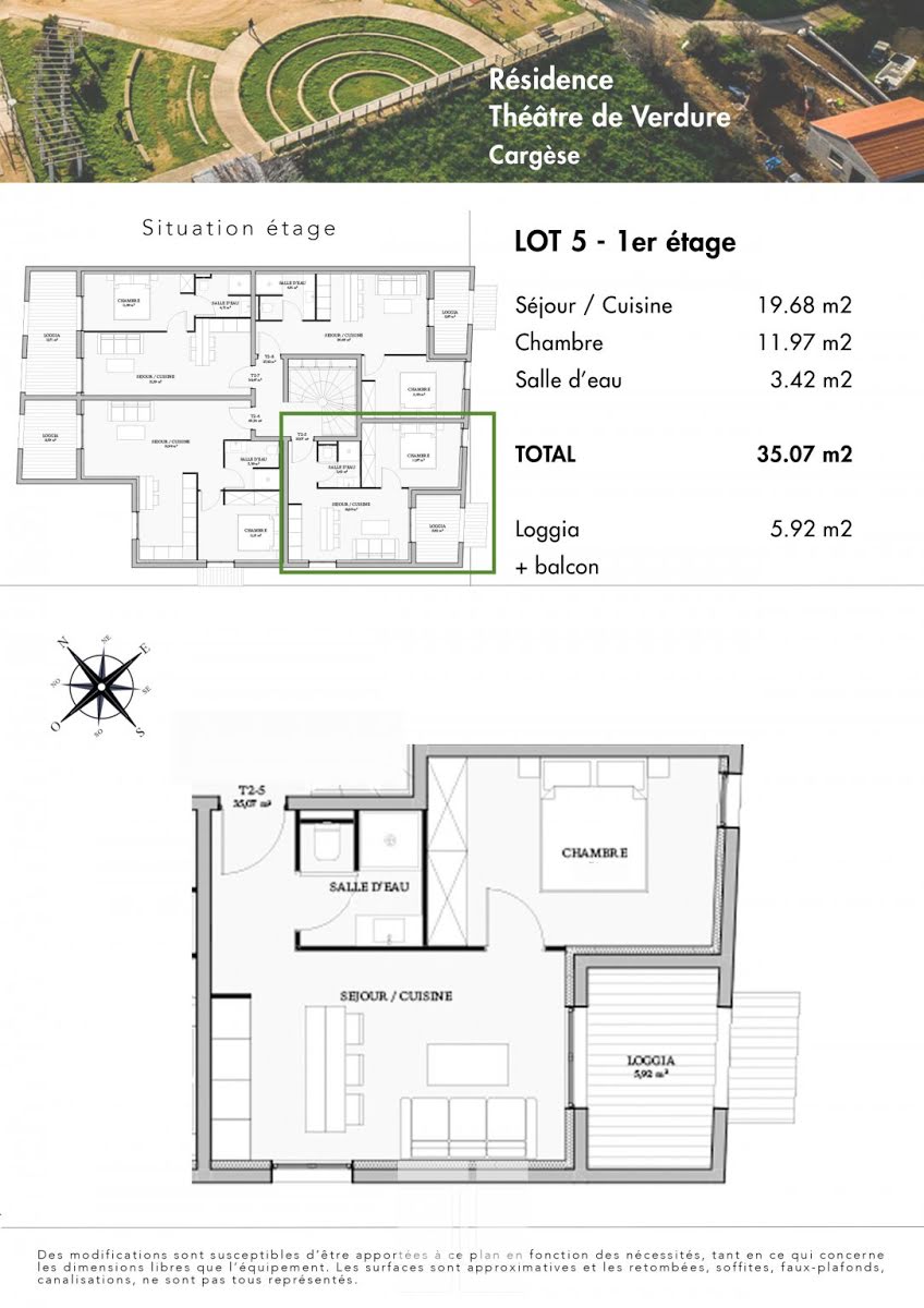 Vente appartement 2 pièces 35,07 m2