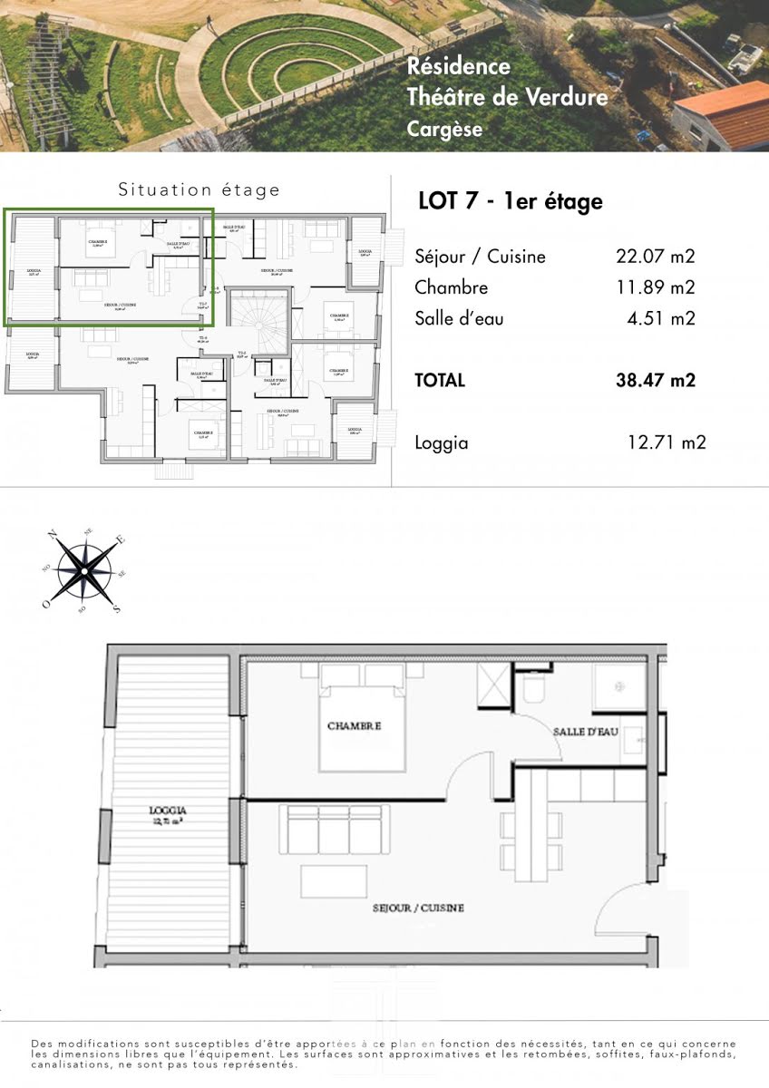 Vente appartement 2 pièces 38,47 m2