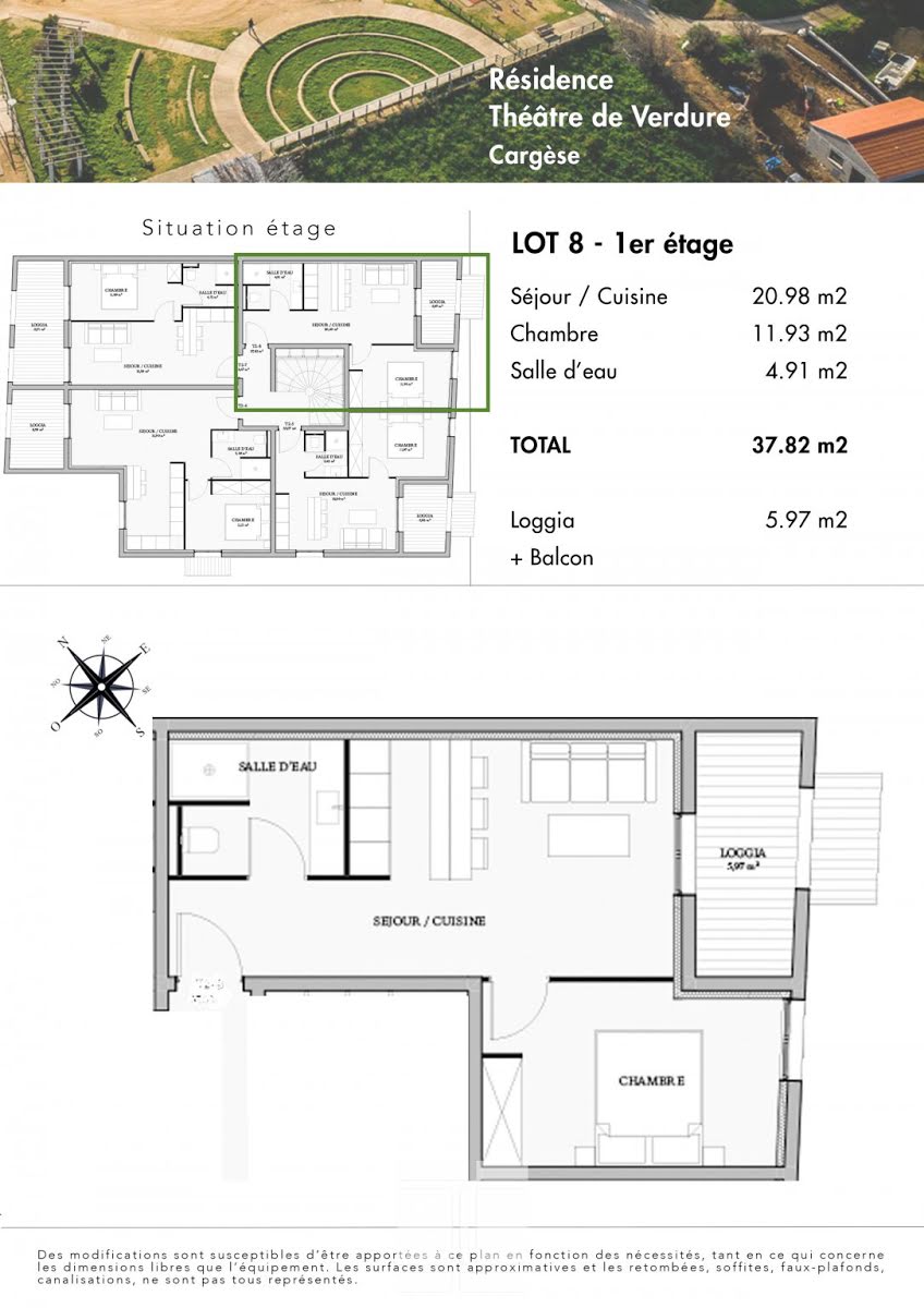 Vente appartement 2 pièces 37,82 m2