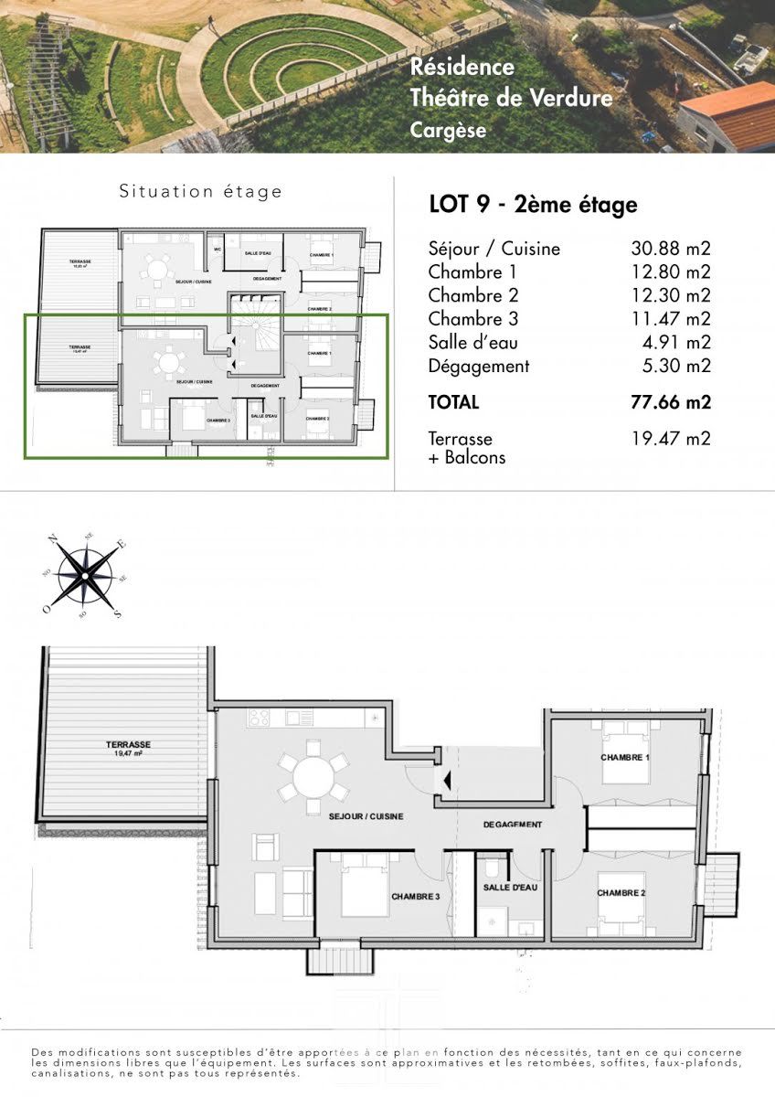 Vente appartement 4 pièces 77,66 m2