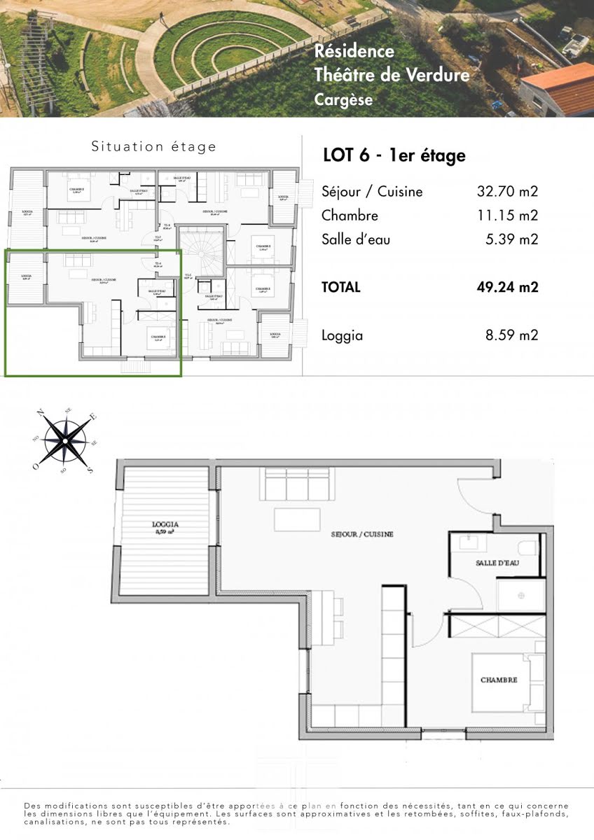Vente appartement 2 pièces 49,24 m2
