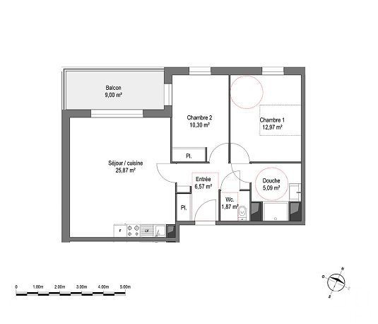 Vente appartement 3 pièces 62 m2