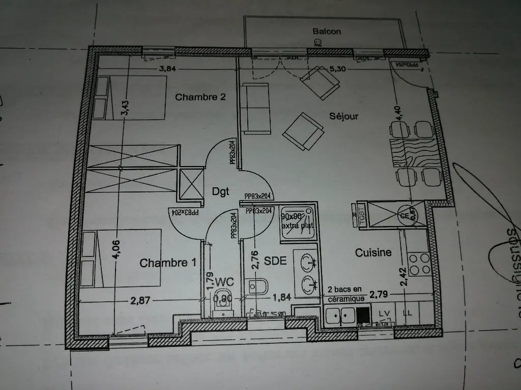Location appartement 3 pièces 64 m2