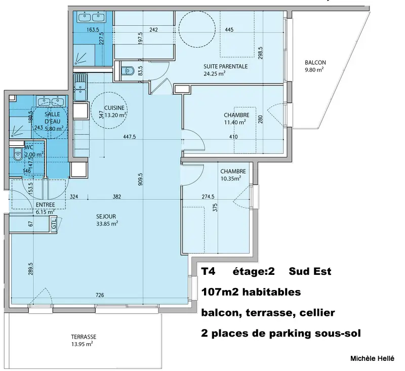 Vente appartement 4 pièces 107 m2